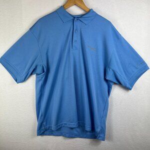 Columbia Mens PFG Vented Omni Shade Blue Fishing Shirt Size M Short Sleeve